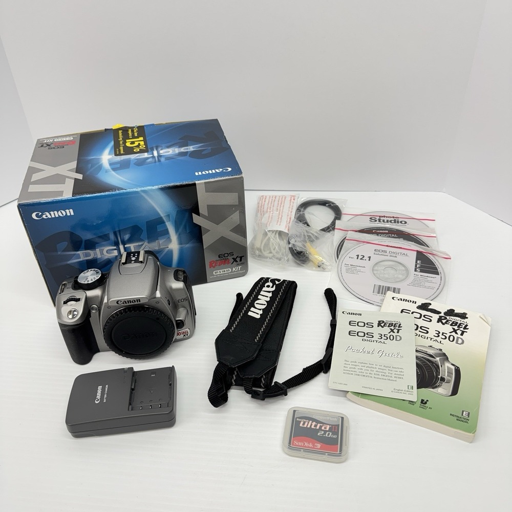 CANON EOS Rebel XT 8 MP Digital SLR Camera Body Only Tested & Working Read